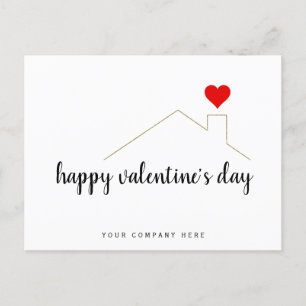 Simple Happy Valentine's Day Real Estate Farming  Postcard
