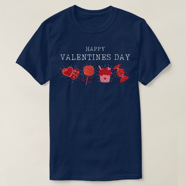 simple happy valentines day shirt candy 1302 (Design Front)