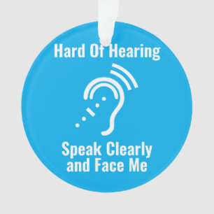 Simple Hard Of Hearing Blue Ornament