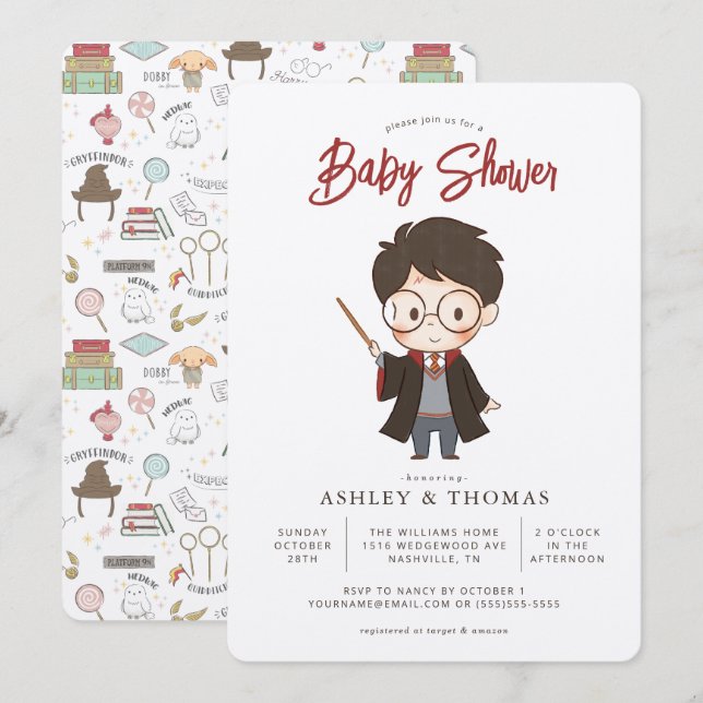 Simple Harry Potter Baby Shower Invitation (Front/Back)