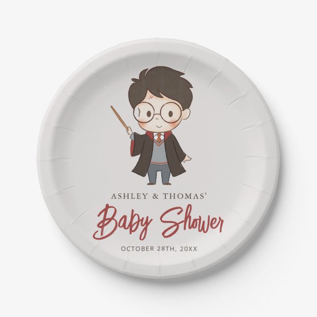 Simple Harry Potter Baby Shower Paper Plate (Front)