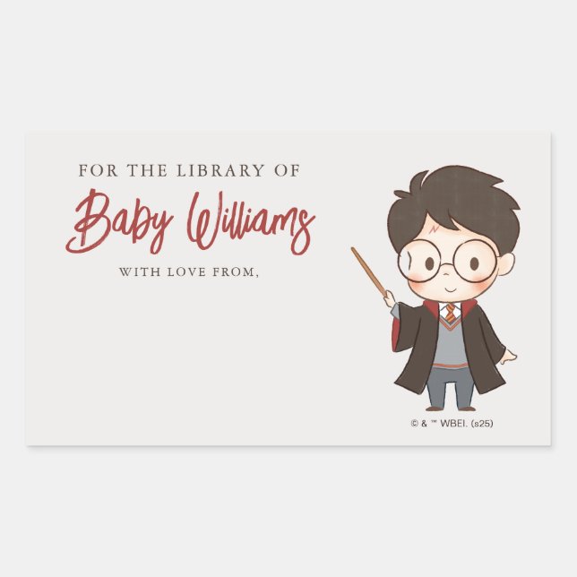 Simple Harry Potter Baby Shower Rectangular Sticker (Front)