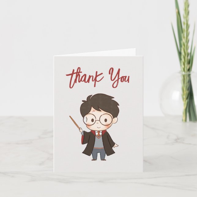 Simple Harry Potter Baby Shower Thank You Card (Front)