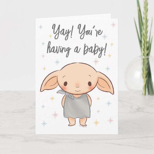 Simple Harry Potter - Dobby Baby Shower Card (Front)