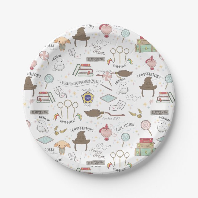 Simple Harry Potter - Dobby Baby Shower Paper Plate (Front)