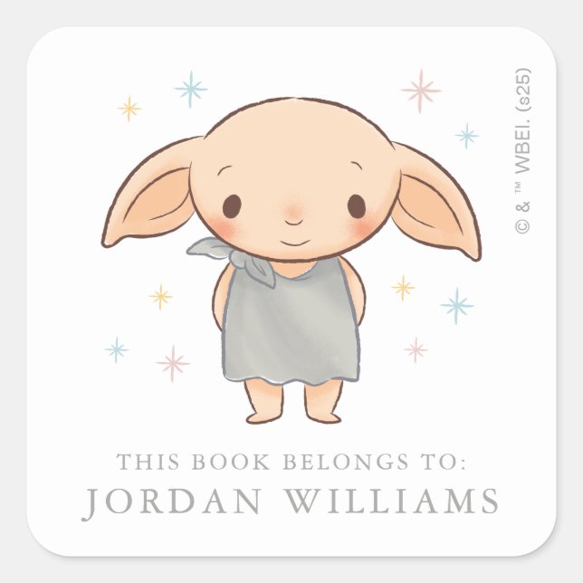 Simple Harry Potter - Dobby Baby Shower Square Sticker (Front)