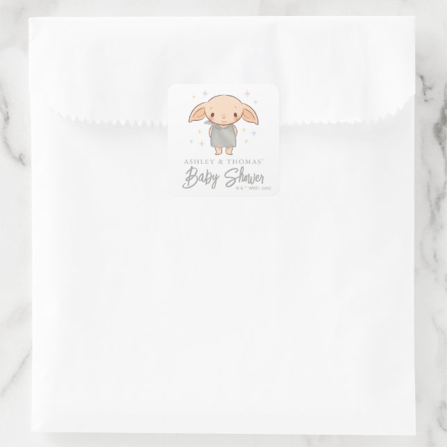 Simple Harry Potter - Dobby Baby Shower Square Sticker (Bag)