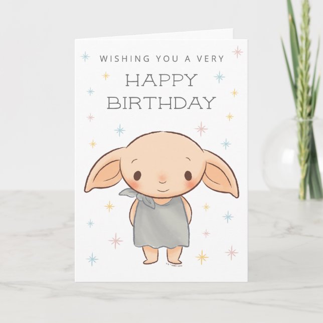 Simple Harry Potter - Dobby Birthday Card (Front)