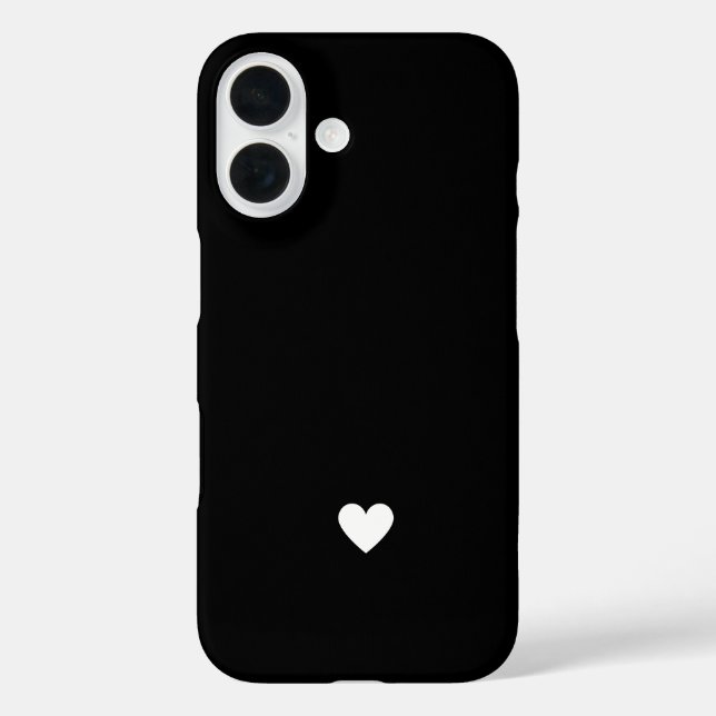 Simple Heart Black & White Modern Love Chic Case-Mate iPhone Case (Back)