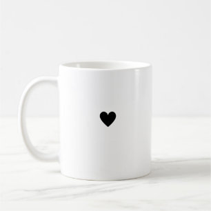 Simple Heart Black White Modern Minimalist Chic Coffee Mug