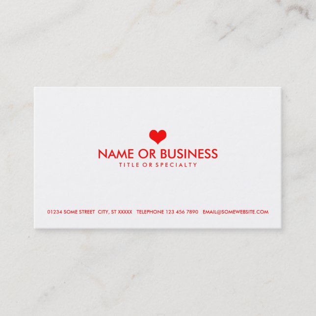 simple heart business card (Front)