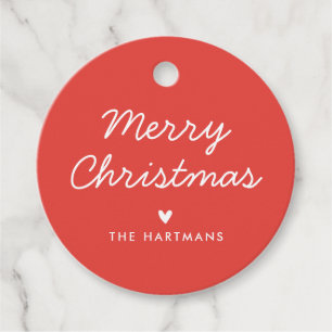 Simple Heart Custom Colour Christmas Gift Tags