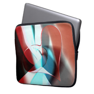 Simple heart design, crystalline tone mix in curve laptop sleeve