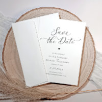 Simple Heart Elegant Wedding Save the Date Cards