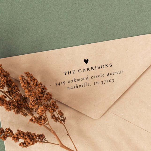 Simple Heart | Family Name & Return Address Self-inking Stamp (Creator Uploaded)