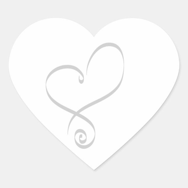 Simple Heart For Envelopes Wedding Hearts Sticker (Front)