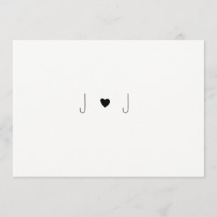 Simple heart monogram wedding invitations
