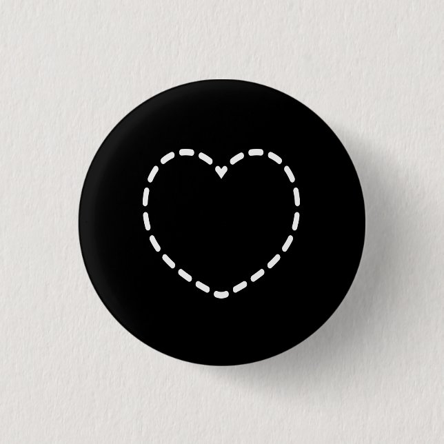 Simple Heart on Black 3 Cm Round Badge (Front)
