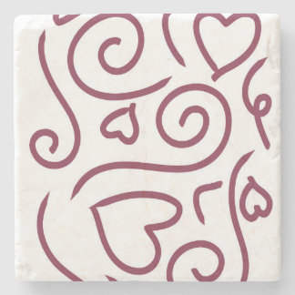 Simple Heart Pattern Stone Coaster