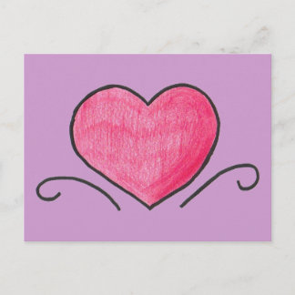 Simple heart postcard