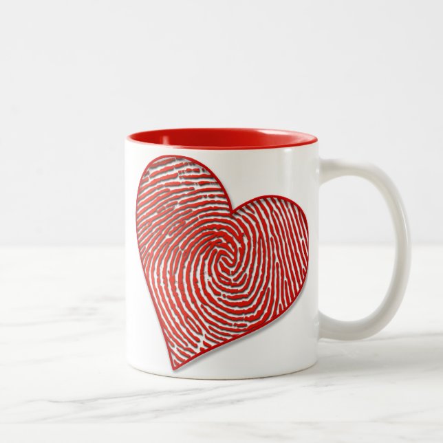 Simple Heart Print Two-Tone Coffee Mug (Right)
