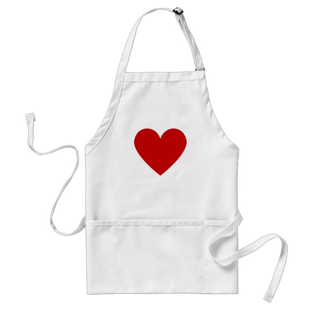 Simple Heart Red Modern Love Chic Minimal White  Standard Apron (Front)