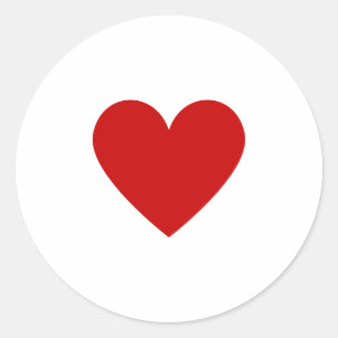 Simple Heart Red Modern Love Minimal Chic Classic Round Sticker