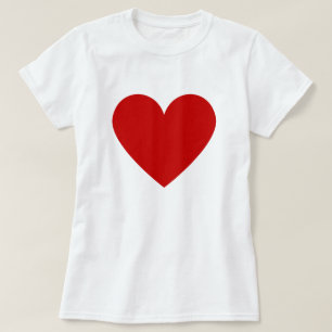 Simple Heart Red White Modern Love Womens T-Shirt