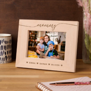Simple Heart Script Mummy Mum Laser Etched Frames