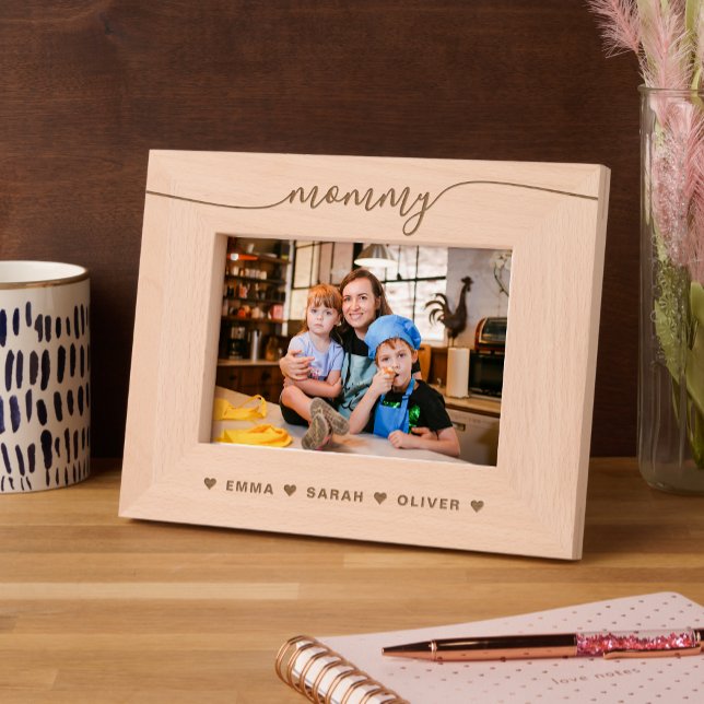 Simple Heart Script Mummy Mum Laser Etched Frames (Creator Uploaded)