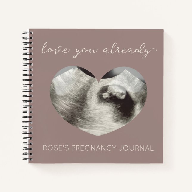Simple Heart Sonogram Ultrasound Pregnancy Journal (Front)