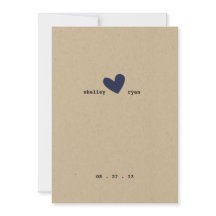 Simple Heart Wedding Invitation