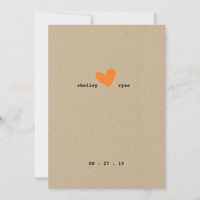 Simple Heart Wedding Invitation (Front)