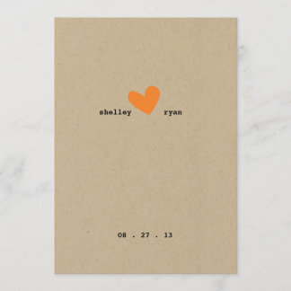 Simple Heart Wedding Invitation