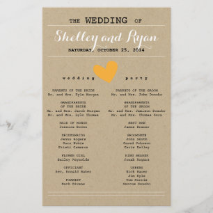 Simple Heart Wedding Program