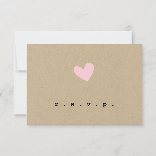 Simple Heart Wedding RSVP Card (Front)