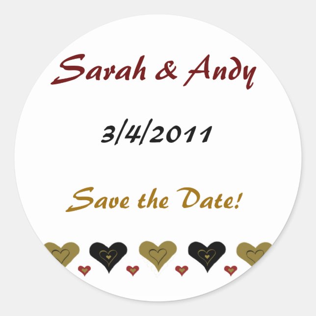 Simple Heart Wedding Stickers (Front)