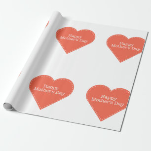 Simple Heart with Text Happy Mother's Day Wrapping Paper