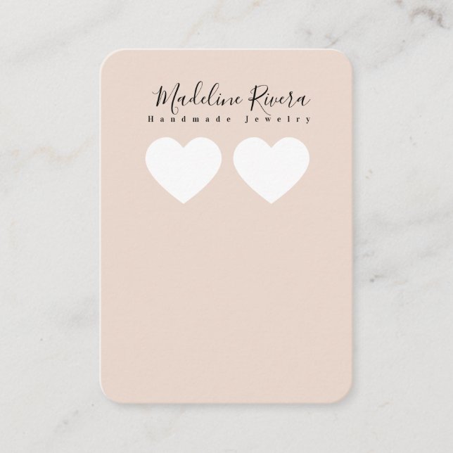 Simple Hearts Artisan Earring Display Cards (Front)