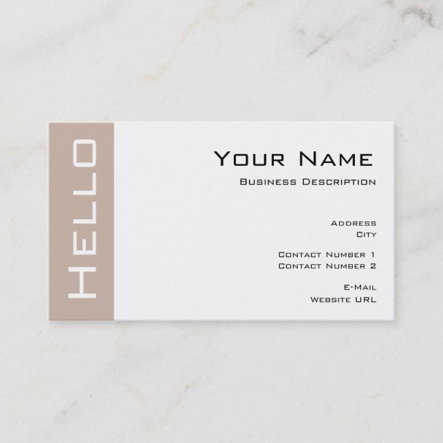 Simple Hello Business card (Front)