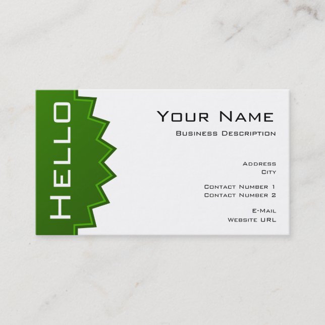 Simple Hello Business card (Front)