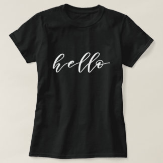 Simple Hello Design in Beautiful Typography Script T-Shirt