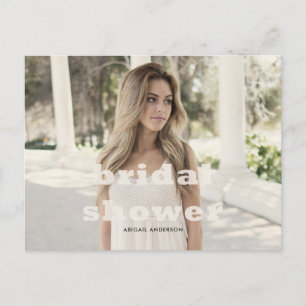 Simple Her Photo Bridal Shower Invitation Postcard
