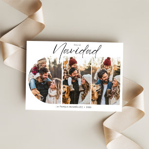 Simple Hispanic Christmas Feliz Navidad Photo Red Holiday Card