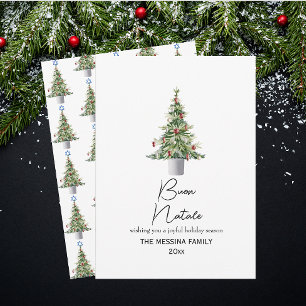 Simple Holiday Buon Natale Christmas Tree Card