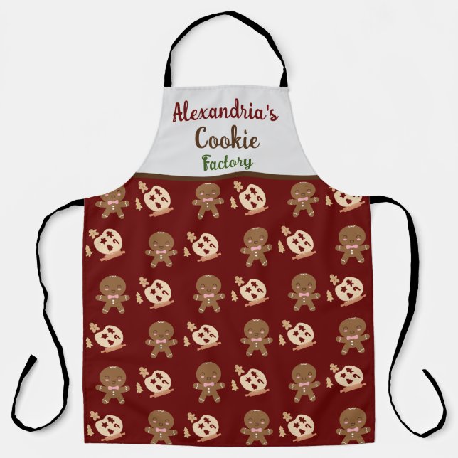 Simple Holiday ChristmasTime Family Cookie Baking  Apron (Front)