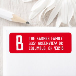 Simple holiday initial red return address
