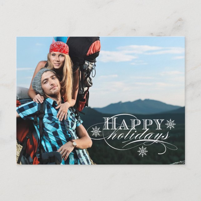 SIMPLE HOLIDAY PHOTO POSTCARD TURQUOISE (Front)