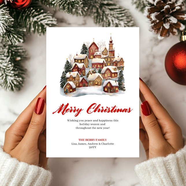 Simple Holiday Scene Christmas Greeting Card (Simple Holiday Scene Christmas Greeting Card)