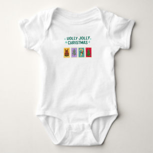 Simple Holly Jolly Holiday Christmas Baby Shirt 